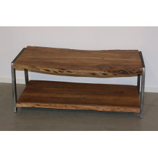 COFFEE TABLE WOOD / IRON DOUBLE LIVE EDG