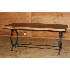 DINERTABLE IRON / WOOD LIVE EDGE