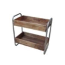 RESTORATION WOODEN  TWO TIER STORAGE 
RACK