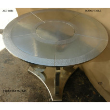 tafel rond hout/messingØ110cm