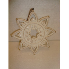 WOODEN STAR 8 POINT CARVING