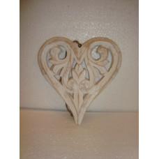 WOODEN HEART CARVING