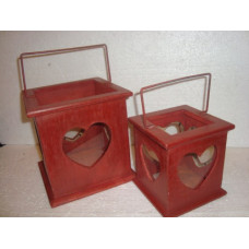 S/2 HEART LANTERN NESTED