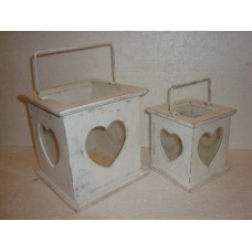 S/2 HEART LANTERN NESTED