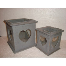 S/2 HEART LANTERN NESTED