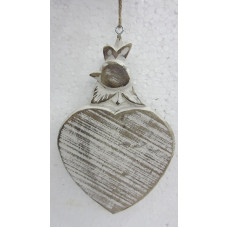 HANGING HEART ROOSTER SMALL