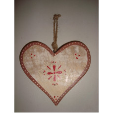 HANGING PRINTED HEART MED