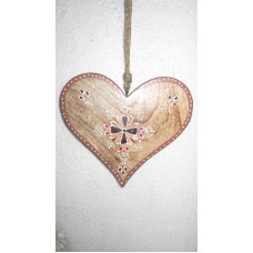 HANGING PRINTED HEART MED