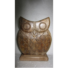 STANDING CARVED OWL SMALL