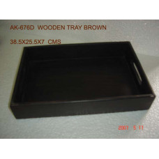 WOODEN TRAY BROWN