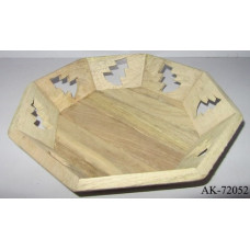 HEXAGON TRAY WITH TREE CUTTING SMALL