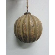 5 WOODEN MELON BALL HANGING"