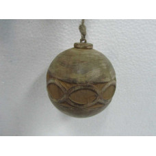 4 WOODEN OVAL BEADED BALL HANGING"