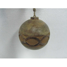 5 WOODEN OVAL BEADED BALL HANGING"