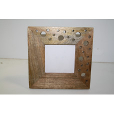 WOOD SQ. PHOTO FRAME WITH HOLES