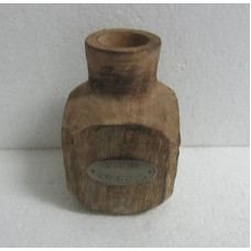 WOODEN SQ. VASE SMALL