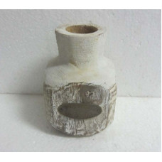 WOODEN SQ. VASE SMALL