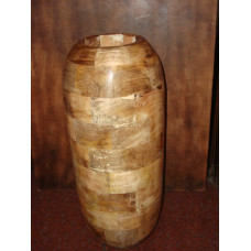 WOODEN VASE ROUND