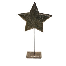 WOODEN STAR ON BASE BIG SHINY