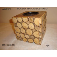 WOODEN PEG CANDLE STAND