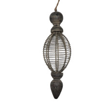 WOOD IRON WIRES OVAL LONG HANGING BIG