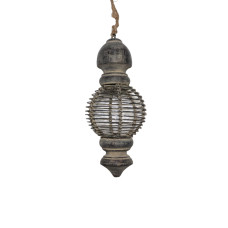 WOOD IRON WIRES ROUND TOP HANGING SMALL