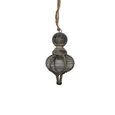 WOOD IRON WIRES ONION HANGING SMALL