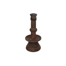 CANDLE STAND RIBBED PILLAR ON DRUM BASE