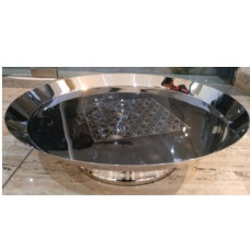 SINGLE WALL CONVOX TRAY WITH BASE MIDDLE ROUND ETCHING