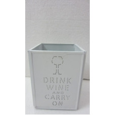 lantaarn wit 4kant kl. ''drink wine''