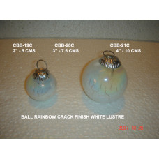 BALL CRACK LUSTRE FINISH WHITE 2 5 CMS"