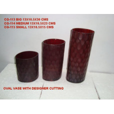 vase oval red 12