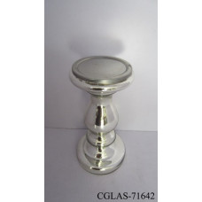 Glas kandelaar silver small