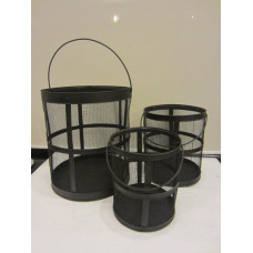 MESH STRIPES ROUND LANTERN S/3