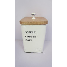 COFFEE BOX WITH WOODEN LID