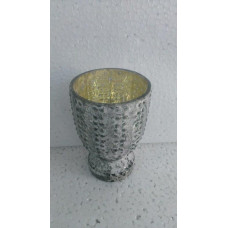 TWIN DOT LINE VOTIVE SILVER WITH FOIL