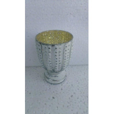 TWIN DOT LINE VOTIVE SILVER WITH FOIL