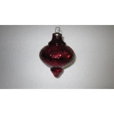 6" chandelier red silver