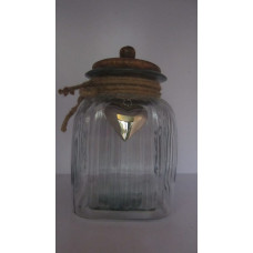 SQUAR STRIPES JAR WOODN LID ACCESSOR SMA