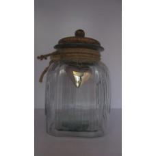 SQUAR STRIPES JAR WOODEN LID ACCESSR MED