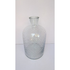 Glass vase small dia.cut clear