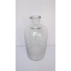 Glass vase med. dia.cut clear