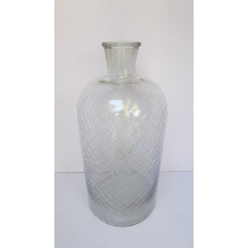 Glass vase big dia.cut clear