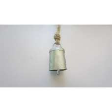 Mini cow bell straight old silver