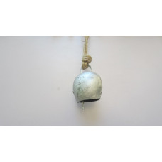 Mini cow bell flat old silver