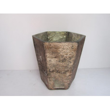 HEXAGON PLANTER SILVER FOIL MED