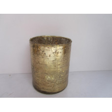 CYLINDER VASE O SILVER FOIL MED