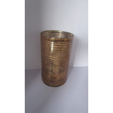 CYLINDER VASE BIG STONE CUT SILVER