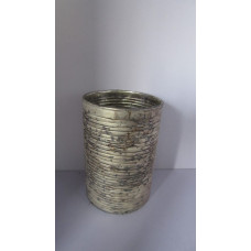 CYLINDER VASE MED STONE CUT