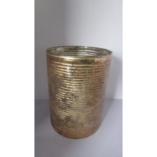 CYL. VASE BROAD STONE CUT SILVER BIG